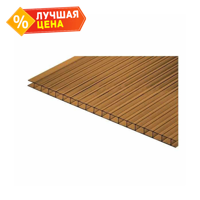 Сотовый поликарбонат 6 мм ULTRAMARIN бронза 2100х6000 мм